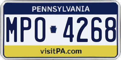 PA license plate MPO4268