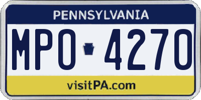 PA license plate MPO4270