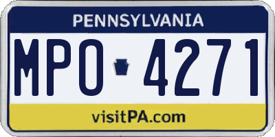 PA license plate MPO4271
