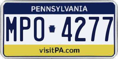 PA license plate MPO4277