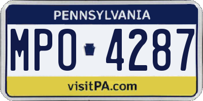 PA license plate MPO4287