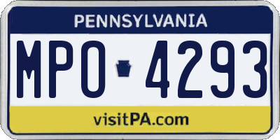 PA license plate MPO4293
