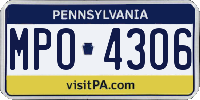 PA license plate MPO4306