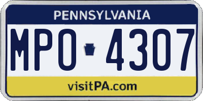 PA license plate MPO4307