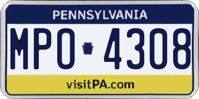 PA license plate MPO4308