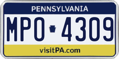PA license plate MPO4309