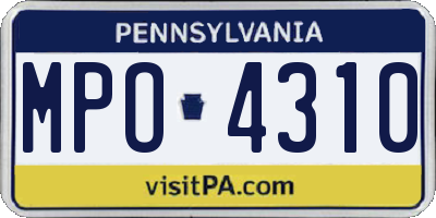 PA license plate MPO4310