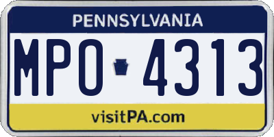 PA license plate MPO4313