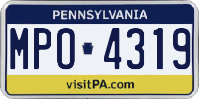 PA license plate MPO4319