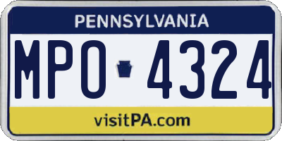 PA license plate MPO4324