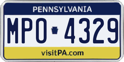 PA license plate MPO4329