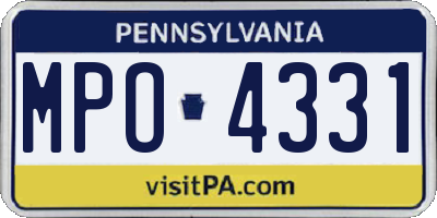 PA license plate MPO4331