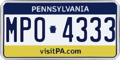 PA license plate MPO4333