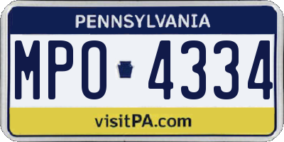PA license plate MPO4334