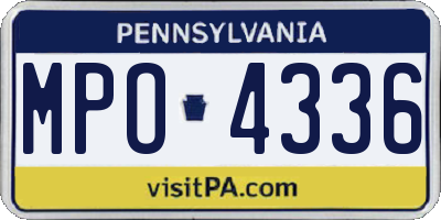 PA license plate MPO4336