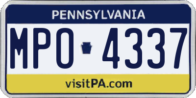 PA license plate MPO4337