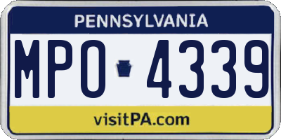 PA license plate MPO4339