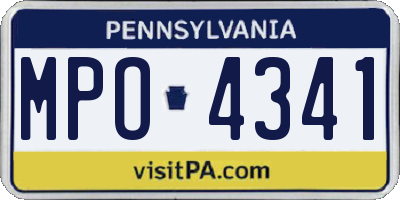 PA license plate MPO4341