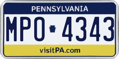 PA license plate MPO4343