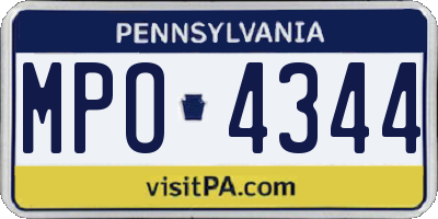 PA license plate MPO4344