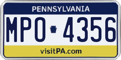 PA license plate MPO4356