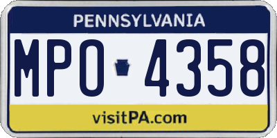 PA license plate MPO4358