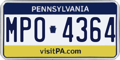 PA license plate MPO4364