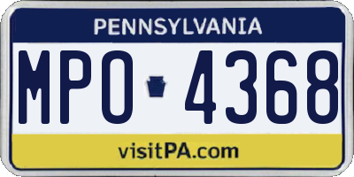 PA license plate MPO4368
