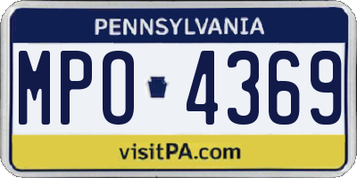 PA license plate MPO4369