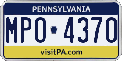 PA license plate MPO4370