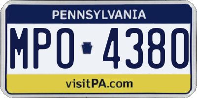 PA license plate MPO4380