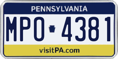 PA license plate MPO4381
