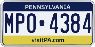 PA license plate MPO4384