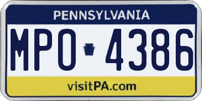 PA license plate MPO4386