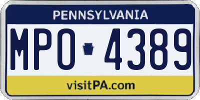 PA license plate MPO4389
