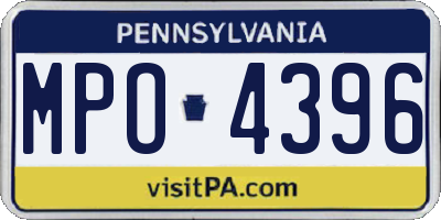 PA license plate MPO4396