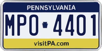 PA license plate MPO4401