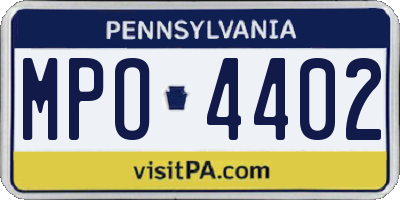 PA license plate MPO4402