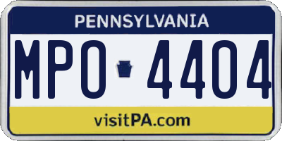 PA license plate MPO4404
