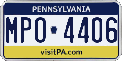 PA license plate MPO4406