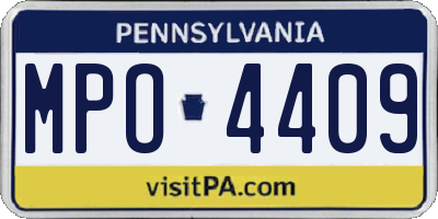 PA license plate MPO4409