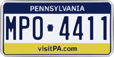 PA license plate MPO4411