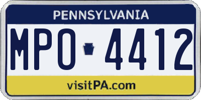 PA license plate MPO4412