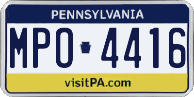 PA license plate MPO4416