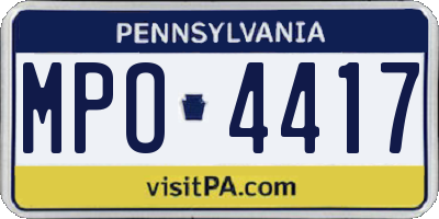 PA license plate MPO4417