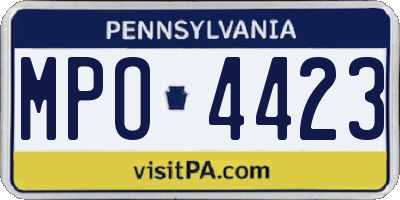 PA license plate MPO4423