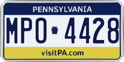 PA license plate MPO4428