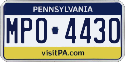 PA license plate MPO4430