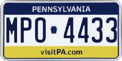 PA license plate MPO4433