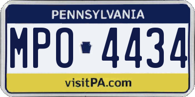 PA license plate MPO4434